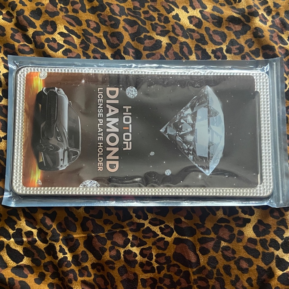 Diamond License Plate Holder - Silver